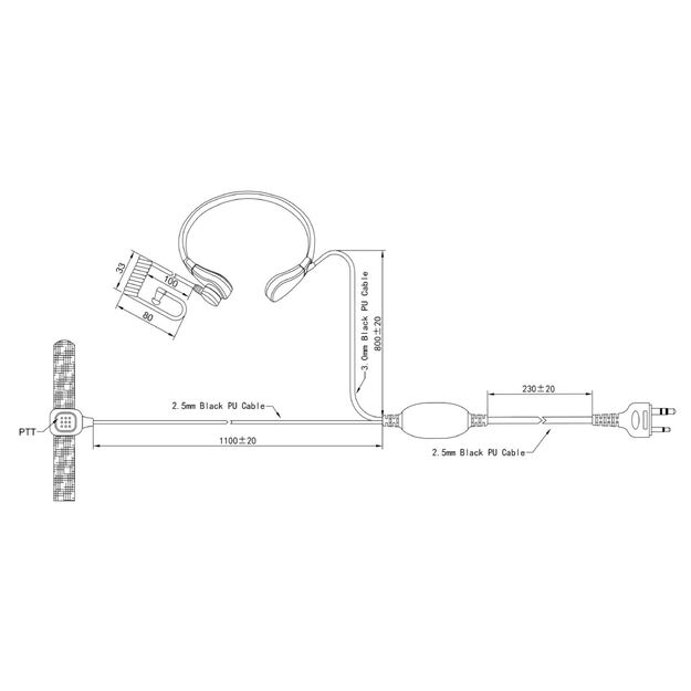 Laringofoninis mikrofonas su ausine RTM-024-K