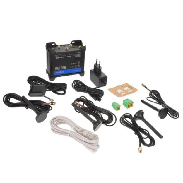 Teltonika RUT956 maršrutizatorius LTE CAT4 PoE 2SIM 4ETH GNSS RS232/485 2