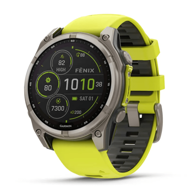 Fenix 8 Solar, 47mm, Sapphire, Titanium, Amp Yellow (010-02906-21)