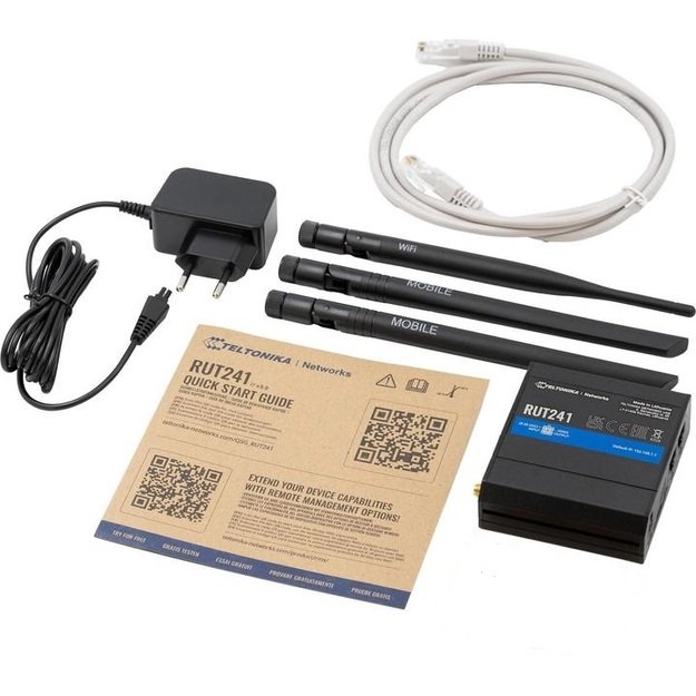 Teltonika RUT241 maršrutizatorius LTE CAT4 eSIM PoE 2ETH 2