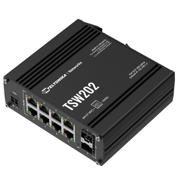 Teltonika TSW202 valdomas POE+ šakotuvas
