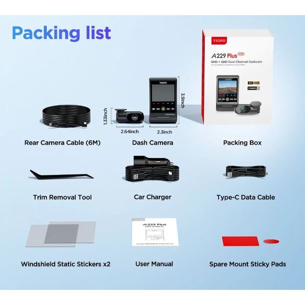 Viofo A229 PLUS 2CH 3