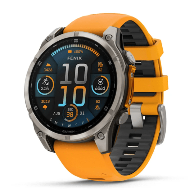 Fenix 8 47mm, AMOLED, Sapphire, Titanium, Orange (010-02904-11)