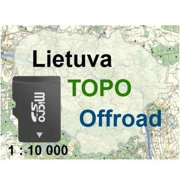 Lietuvos TOPO Offroad žemėlapis kortelėje microSD